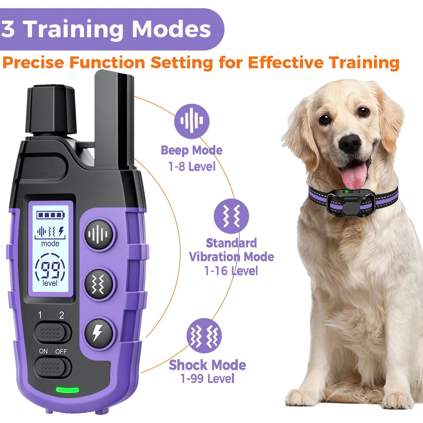 3300Ft Electric Dog Training Collar W/Remote Control