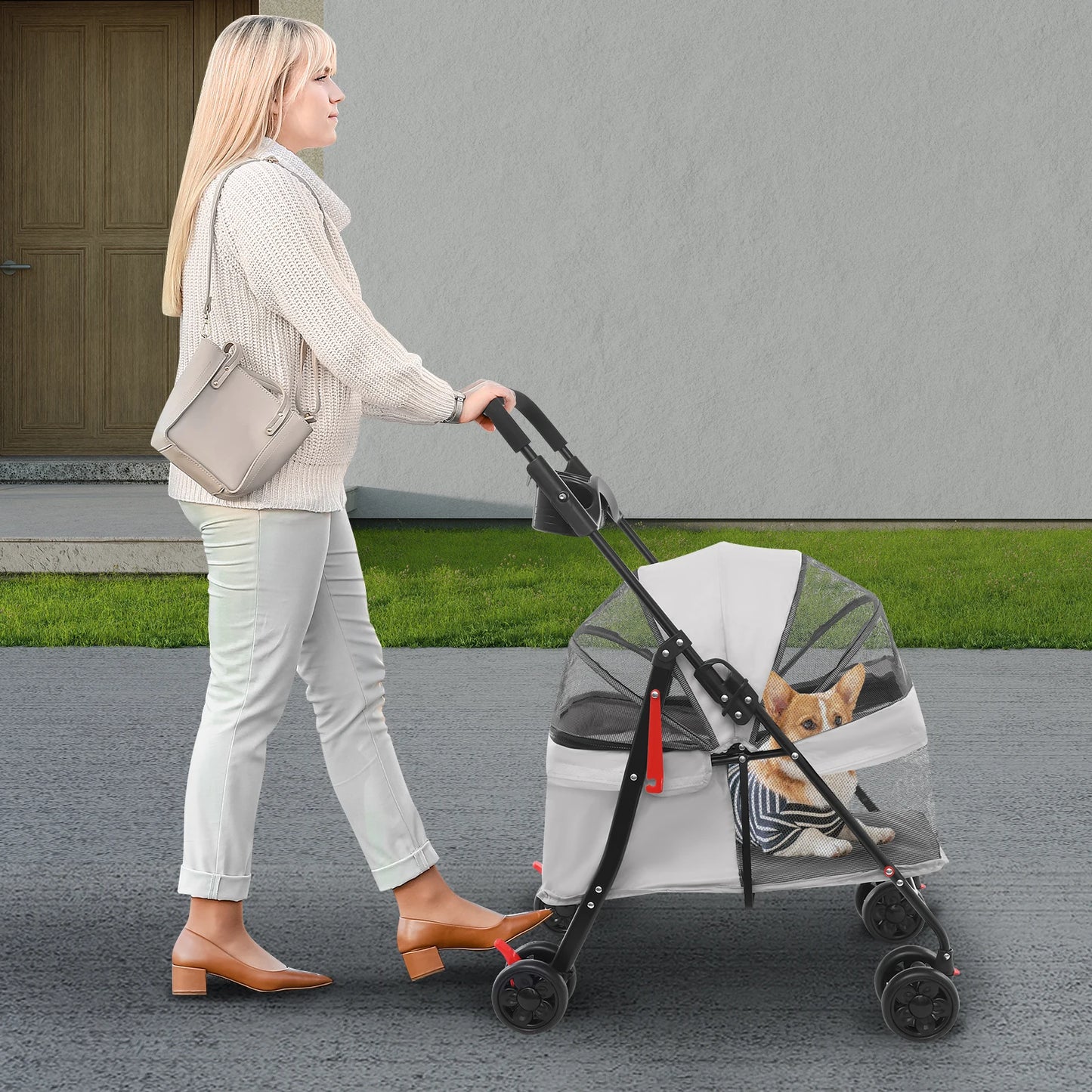 Foldable Pet Stroller Dogs Travel Cart Cats