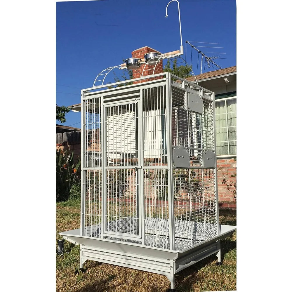 Large Elegant Wrought Iron Parrot, bird Cage