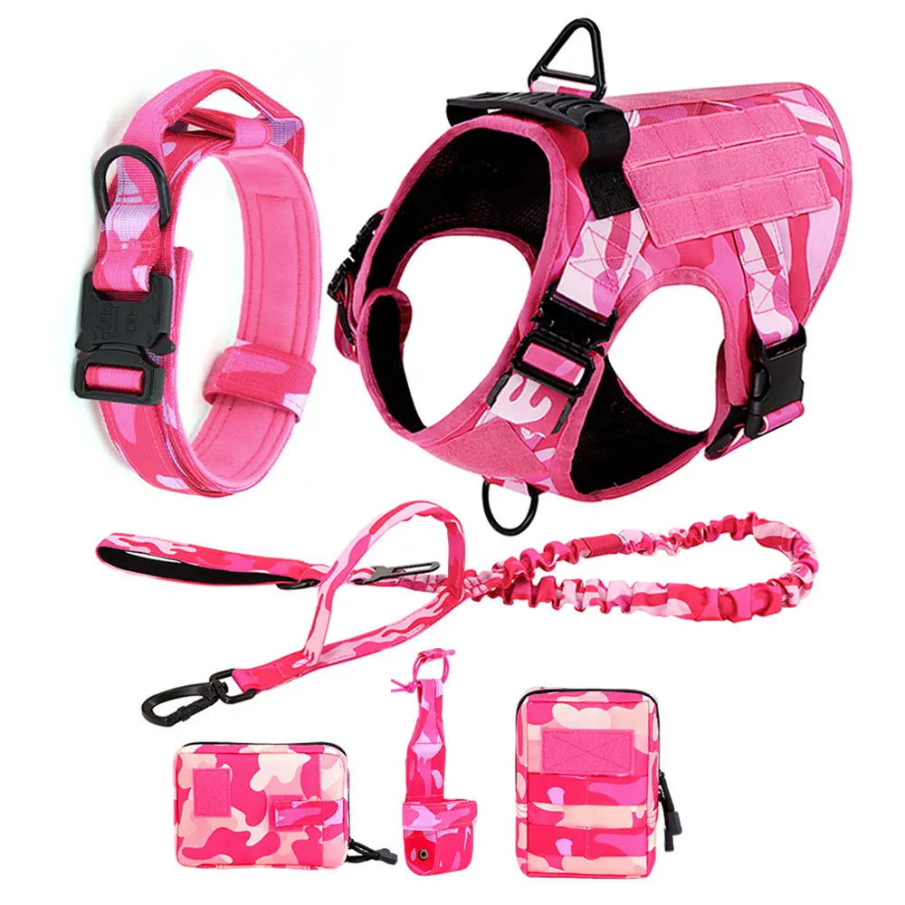 Military Pink Camouflage Dog Harness,large Medium