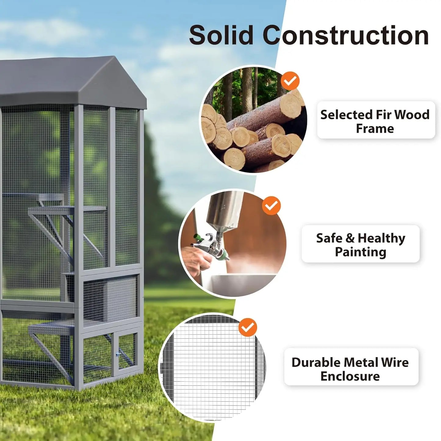 72" Large Catio Outdoor Cat Enclosure