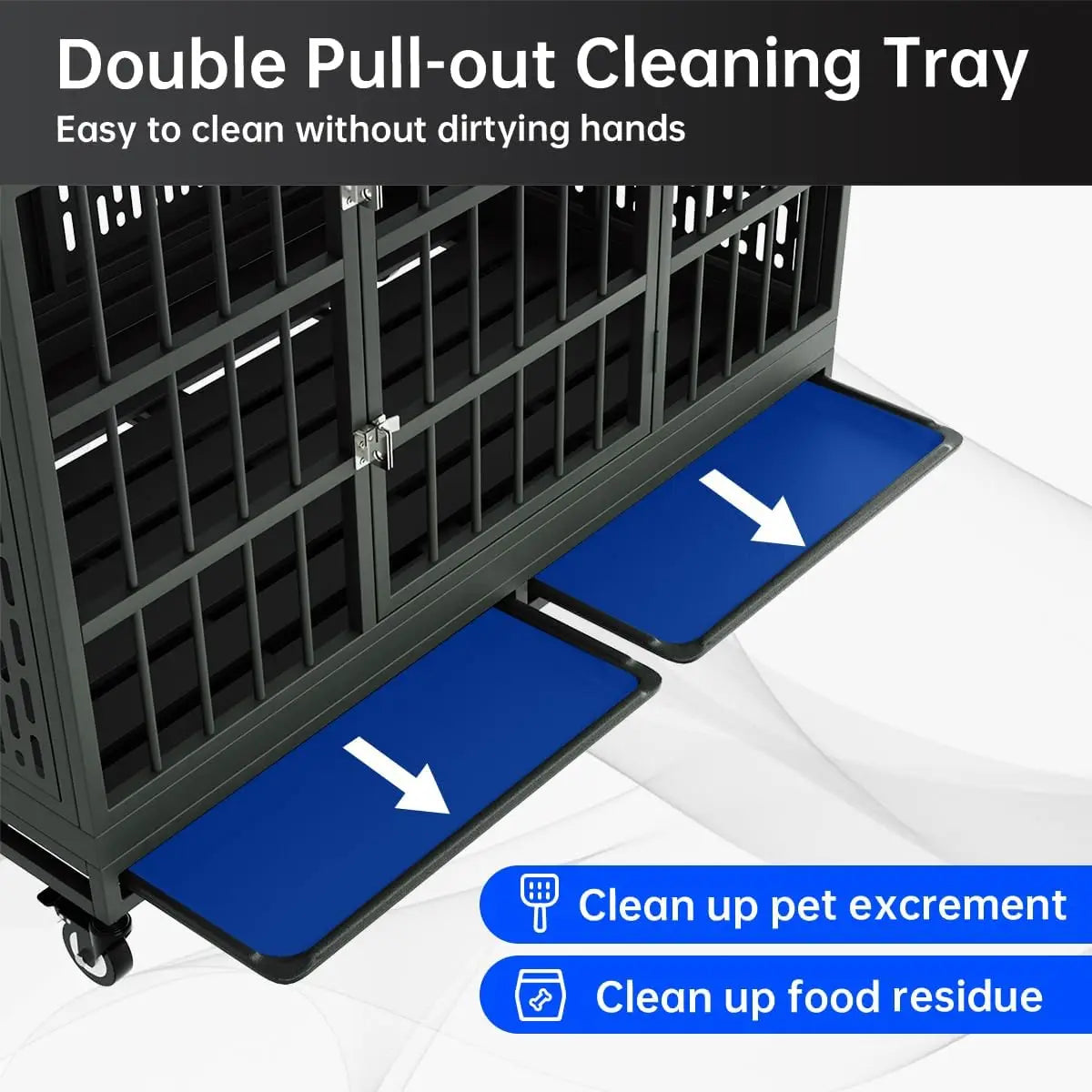 Heavy-Duty Dog Crate with Wheels