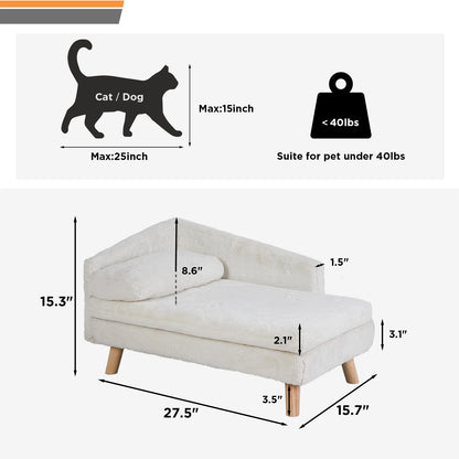 Pet Sofa Bed with Sturdy Wood Legs