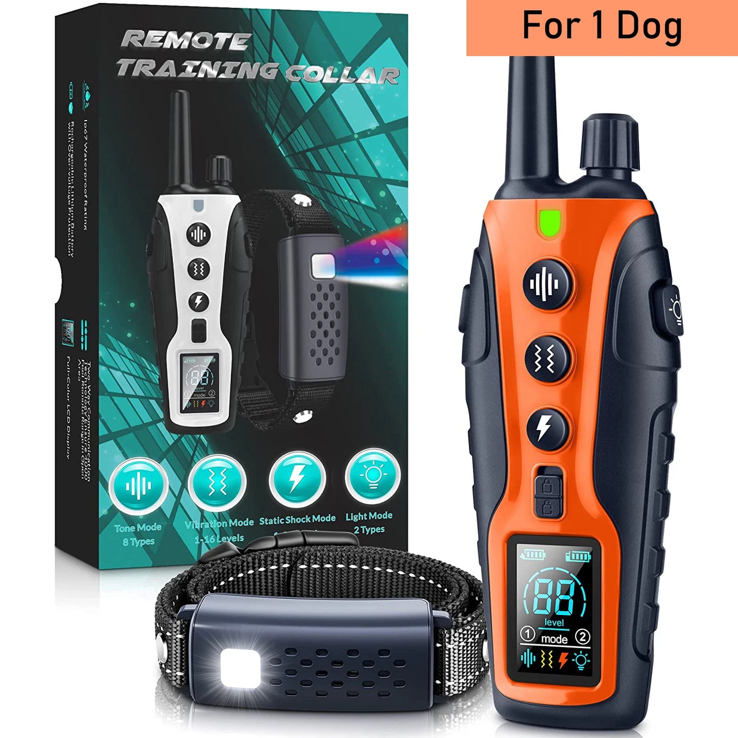 Dog Training Collar - (Beep, Vibration, Shock)Remote