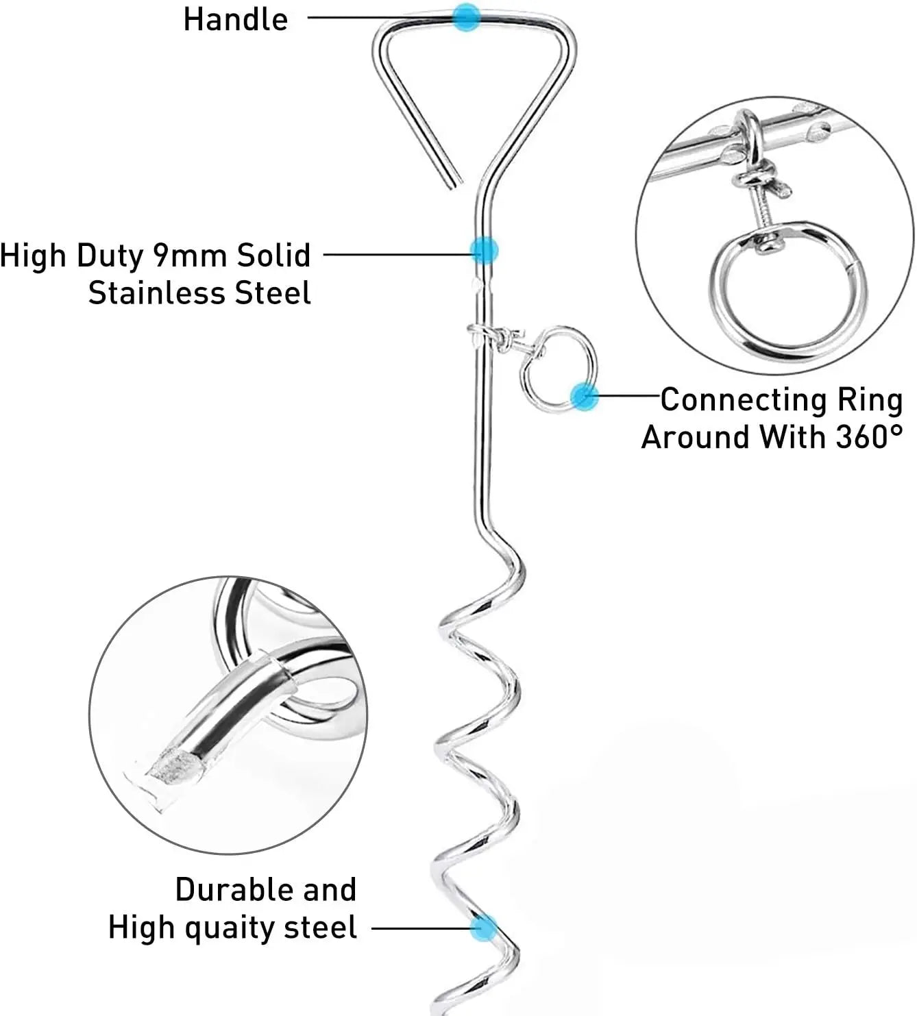 30ft Heavy Duty Dog Tie Out Cable