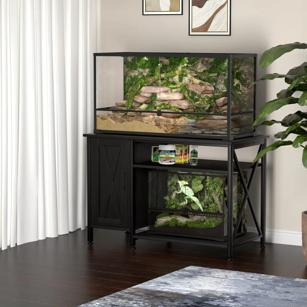 Reptile Terrarium Tank Stand with Power Outlet