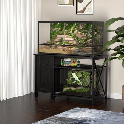 Reptile Terrarium Tank Stand with Power Outlet