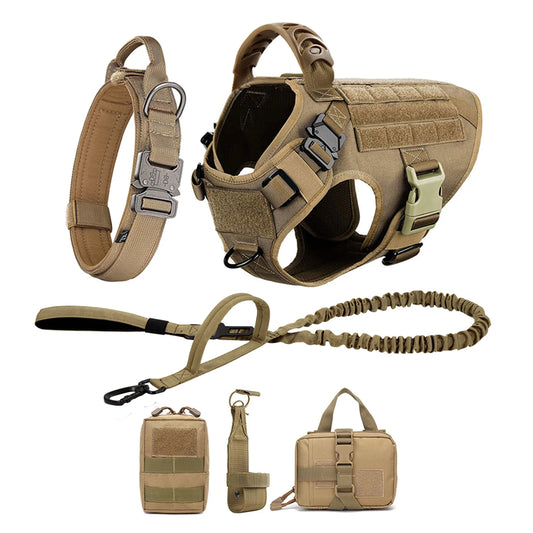 Dog Harness Collar And Leash Set Training Walking