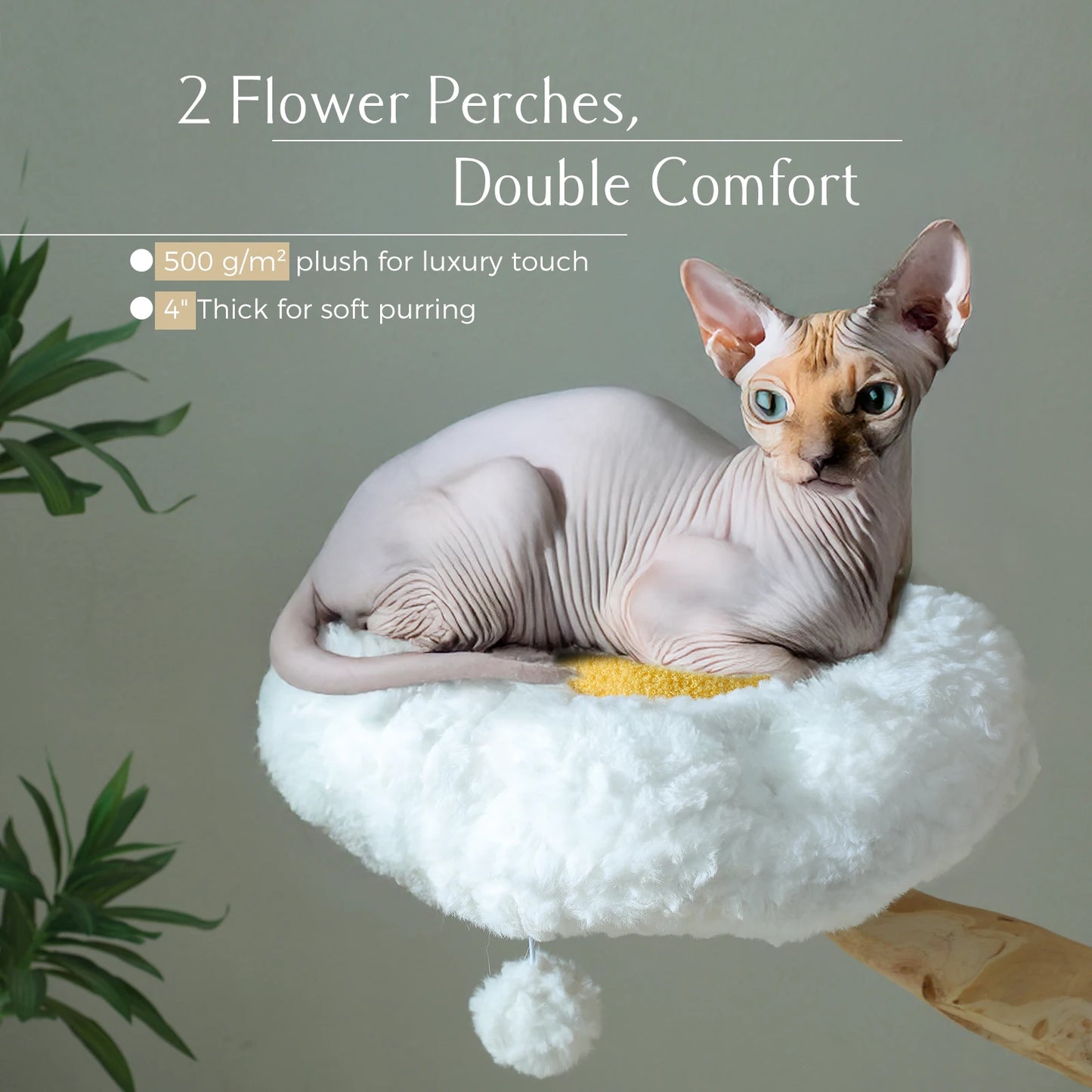 Tower with Sisal Scratching Post Wicker Basket Bed