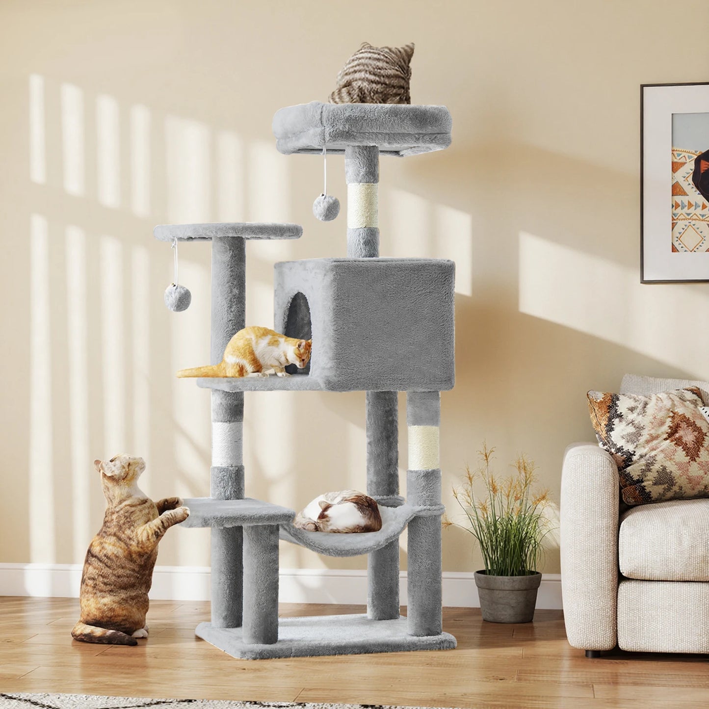 Multi-Cat Climbing Tower for Pet Furniture